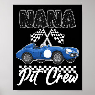 Rennauto-Geburtstagsfeier Rennfamilie Oma-Pit Poster