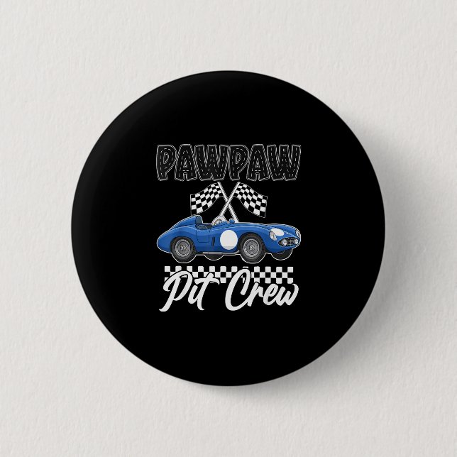 Rennauto-Geburtstagsfeier-Rennfamilien-Papa-Pit Button (Vorderseite)