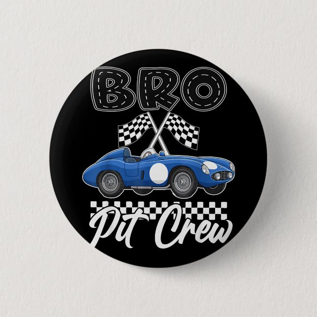 Rennauto-Geburtstagsfeier-Rennfamilienbruder-Pit-C Button (Vorderseite)
