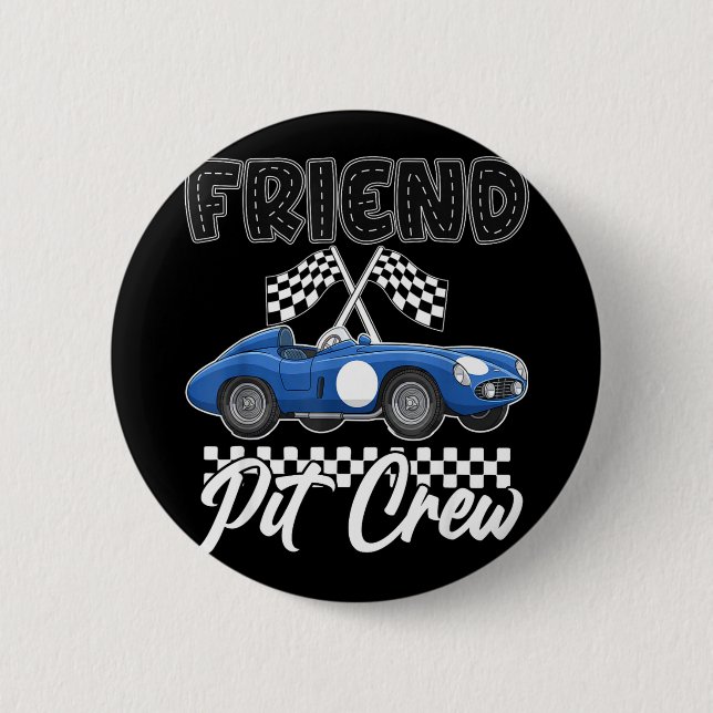 Rennauto-Geburtstagsfeier-Rennfamilienfreund-Pit Button (Vorderseite)