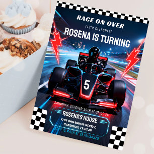 Rennauto-Gokart zum 6. Geburtstag Einladung