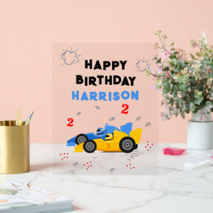 Rennautos 2. Geburtstag Alles Gute zum Geburtstag Acrylschild