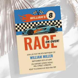 Rennen auf über Coolen Rennwagen Jungs zum Geburts Einladung