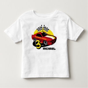 Rennen-Auto-3. Geburtstags-Shirt Kleinkind T-shirt