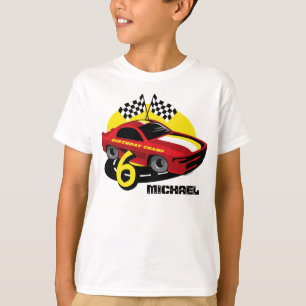 Rennen-Auto-6. Geburtstags-Shirt T-Shirt