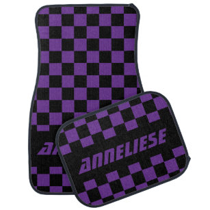 Rennen-Auto-Checkered Flaggen-Muster   schwarz u. Autofußmatte