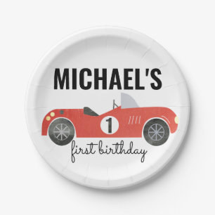 RENNEN-AUTO-PARTY-PLATTE PAPPTELLER