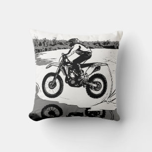 Rennen durch das Wasser - Motocross Rider Kissen