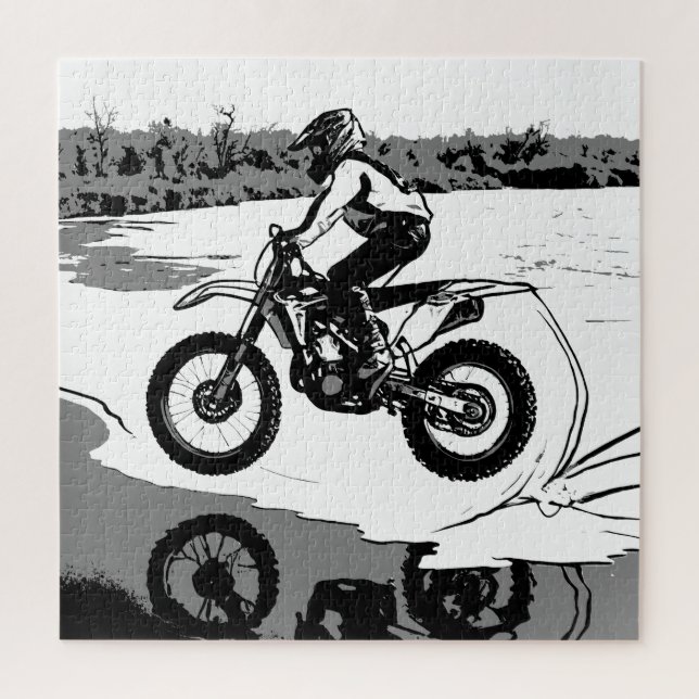 Rennen durch das Wasser - Motocross Rider Puzzle (Vertikal)