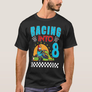 Rennen in 8 Go Kart Racing Go Kart 8. Geburtstag T-Shirt