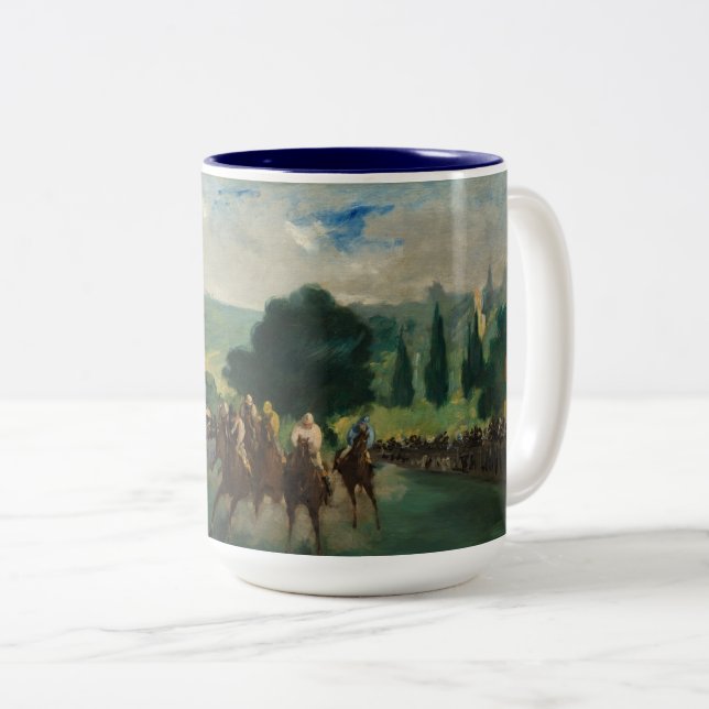 Rennen in Longchamp - Édouard Manet Zweifarbige Tasse (VorderseiteRechts)