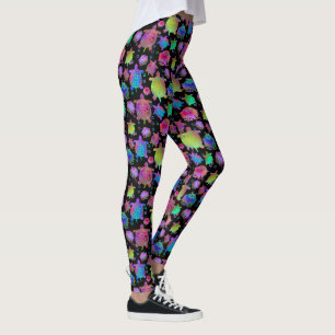 Rennen mit Schildkröten im Nachthimmel Leggings