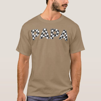 Rennen Papa White Black Checkerboard Männer F T-Shirt