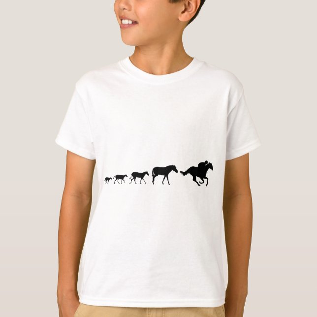 Rennen-PferdeEvolution T-Shirt (Vorderseite)