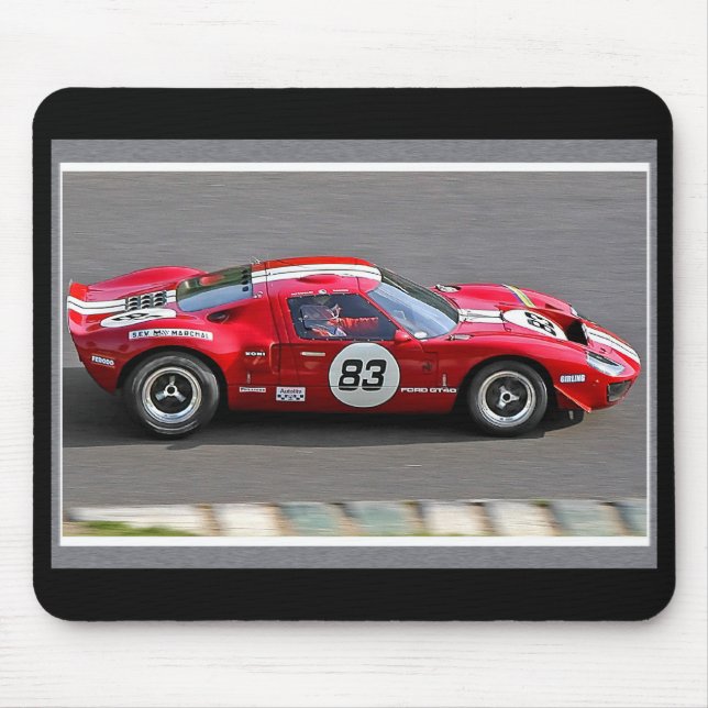 Rennen Rot Mousepad (Vorne)