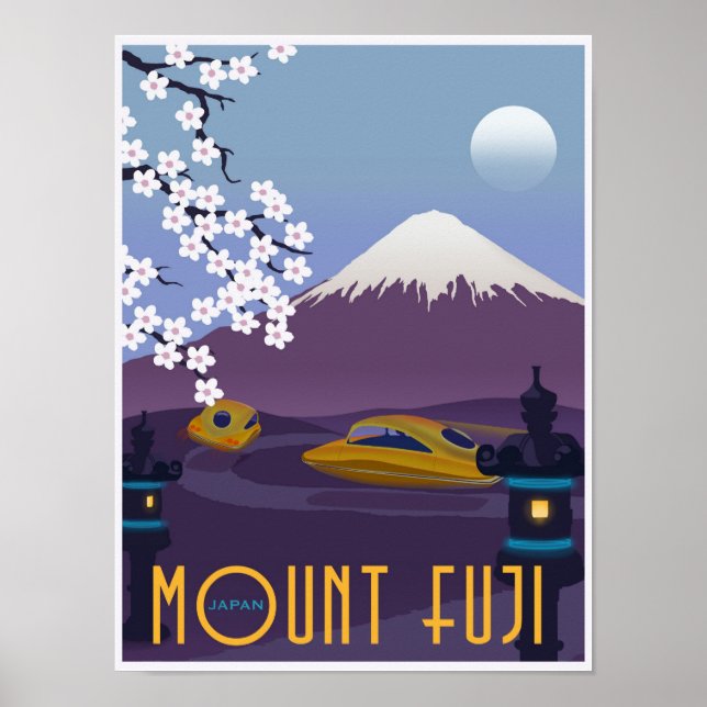 Rennen Sie in Ihrem fliegenden Auto auf den Fuji! Poster (Vorne)