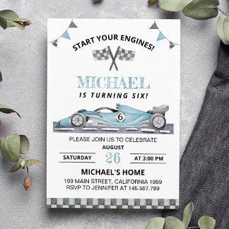 Rennen über den Geburtstag Einladung Racing Car