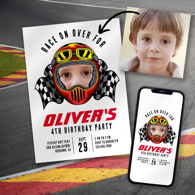 Rennen über Foto Geburtstagsparty Einladung (Von Creator hochgeladen)
