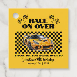 Rennen über jedes Alter Geburtstag Gelben Sportwag Geschenkanhänger