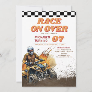 Rennen über Kid's Dirt ATV Supercross Geburtstag Einladung