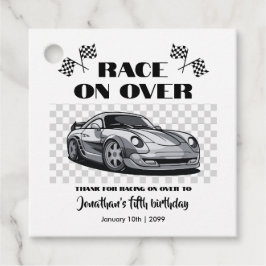 Rennen über Silver Modern Race Car jedes Alter Geschenkanhänger