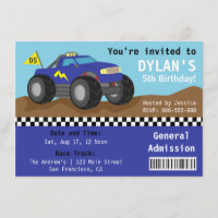 Rennende Monster Truck Party, Blaues Eintritts-Tic