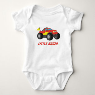 Rennendes rotes Monster Truck für Babyboys Baby Strampler