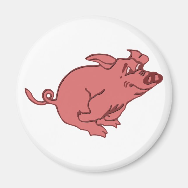 rennendes Schwein running pig Magnet (Vorne)