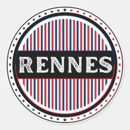 Rennes City Pride Emblem – French Identity Runder Aufkleber