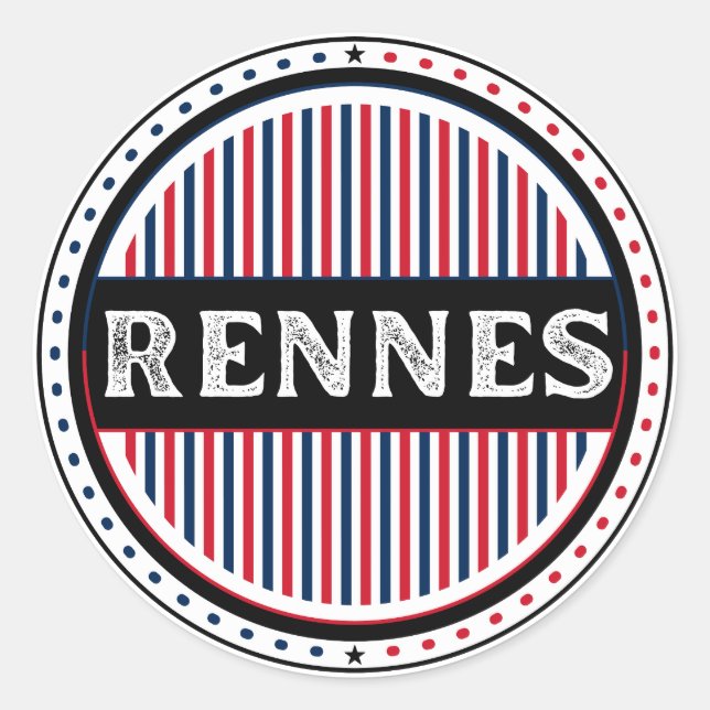 Rennes City Pride Emblem – French Identity Runder Aufkleber (Vorderseite)