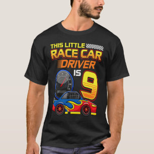 Rennfahrer 9. Geburtstag 9 Jahre alter Kleinkind J T-Shirt