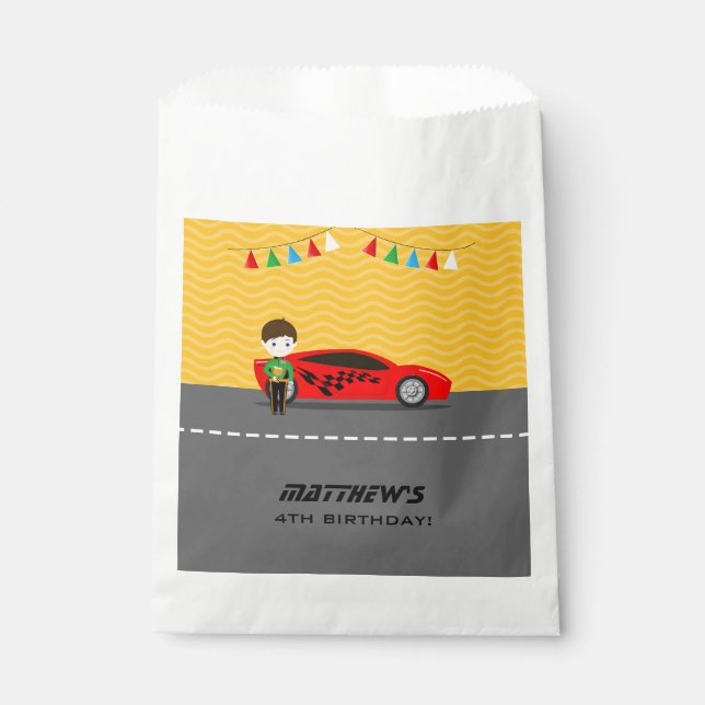 Rennfahrer Geschenktütchen (Vorderseite)