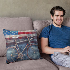 Rennfahrrad im Hintergrund der Acryl-amerikanische Kissen