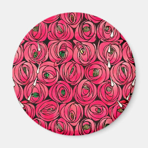 Rennie Mackintosh Rose Art Nouveau Blumenmuster Magnet