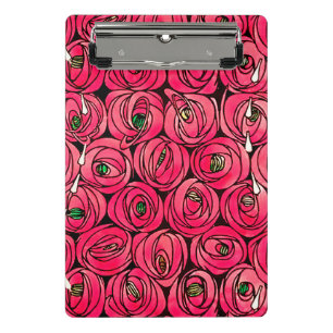 Rennie Mackintosh Rose Art Nouveau Blumenmuster Mini Klemmbrett