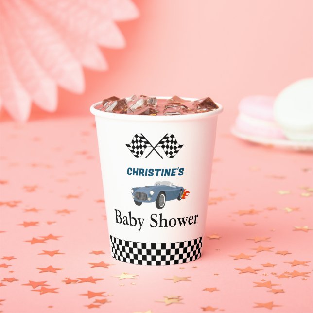 Rennjunge Baby Dusche Party Pappbecher (Insitu)
