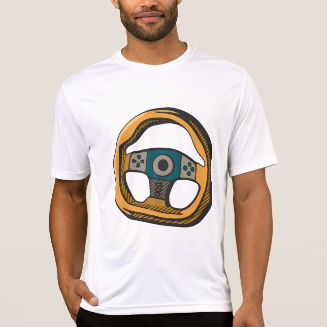 Rennlenkrad-Controller-Gamer T-Shirt (Vorderseite)