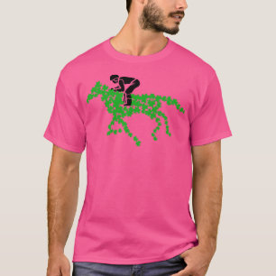 Rennpferd aus vierblättrigen Kleeblättern mit Jock T-Shirt