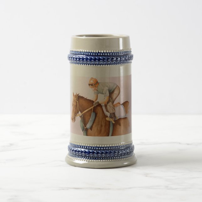 Rennpferd und Jockey Bierglas (Mittel)