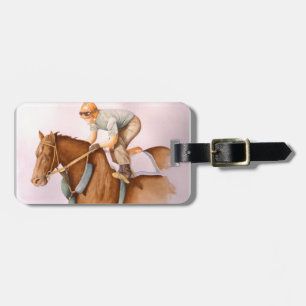 Rennpferd und Jockey Gepäckanhänger