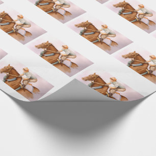 Rennpferd und Jockey Geschenkpapier