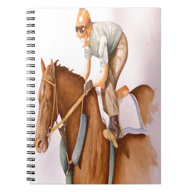 Rennpferd und Jockey Notizblock (Vorderseite)