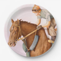 Rennpferd und Jockey