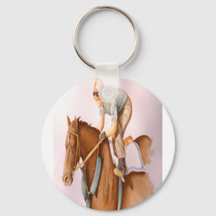 Rennpferd und Jockey Schlüsselanhänger