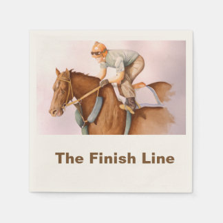 Rennpferd und Jockey Serviette