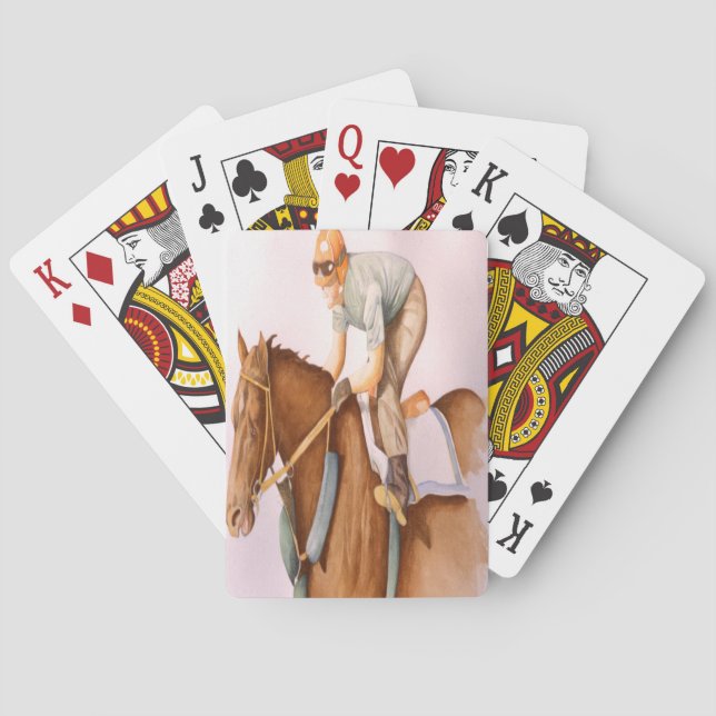 Rennpferd und Jockey Spielkarten (Rückseite)