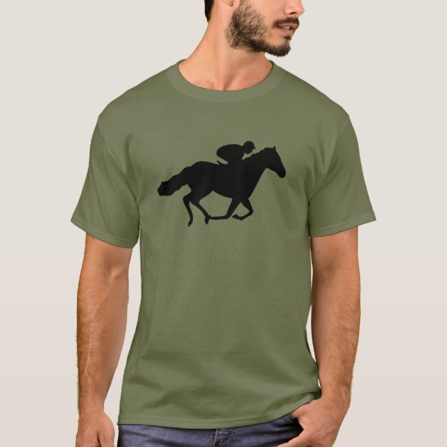 Rennpferd und Jockey T-Shirt (Vorderseite)
