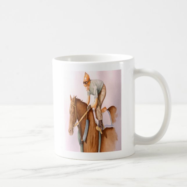 Rennpferd und Jockey Tasse (Rechts)