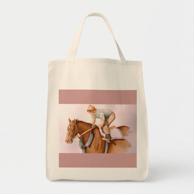 Rennpferd und Jockey Tragetasche (Vorne)
