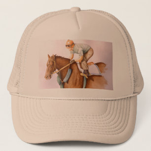 Rennpferd und Jockey Truckerkappe